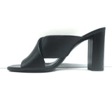 Saint Laurent LouLou Crisscross Sandals Black Leather Size 36 Open Toe Heels