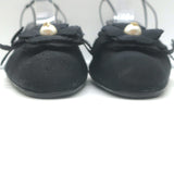 Chanel Camellia CC Faux Pearl Slingback Pumps Black Grosgrain Size 41