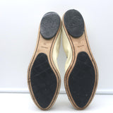 Chanel Bicolor Cap Toe Elastic Ballet Flats Cream & Black Patent Leather Size 39