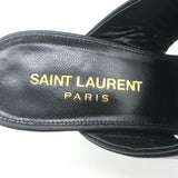 Saint Laurent LouLou Crisscross Sandals Black Leather Size 36 Open Toe Heels