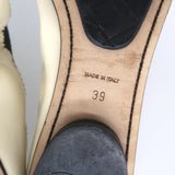 Chanel Bicolor Cap Toe Elastic Ballet Flats Cream & Black Patent Leather Size 39