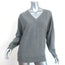 Brochu Walker Elbow Patch Sweater Gray Wool-Cashmere Size Medium V-Neck Pullover