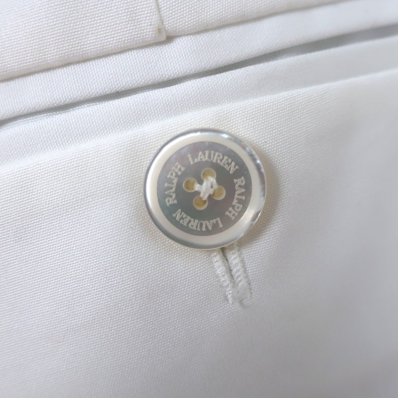 Ralph Lauren Collection Jody High-Rise Wide Leg Pants White Cotton Size 10