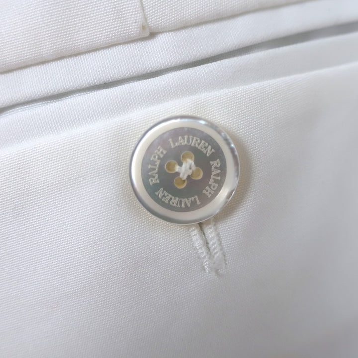 Ralph Lauren Collection Jody High-Rise Wide Leg Pants White Cotton Size 10