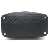 Prada Quilted Tessuto Nylon Impuntu Chain Strap Tote Black Large Shoulder Bag