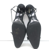 Chanel Camellia CC Faux Pearl Slingback Pumps Black Grosgrain Size 41