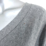 Brochu Walker Elbow Patch Sweater Gray Wool-Cashmere Size Medium V-Neck Pullover