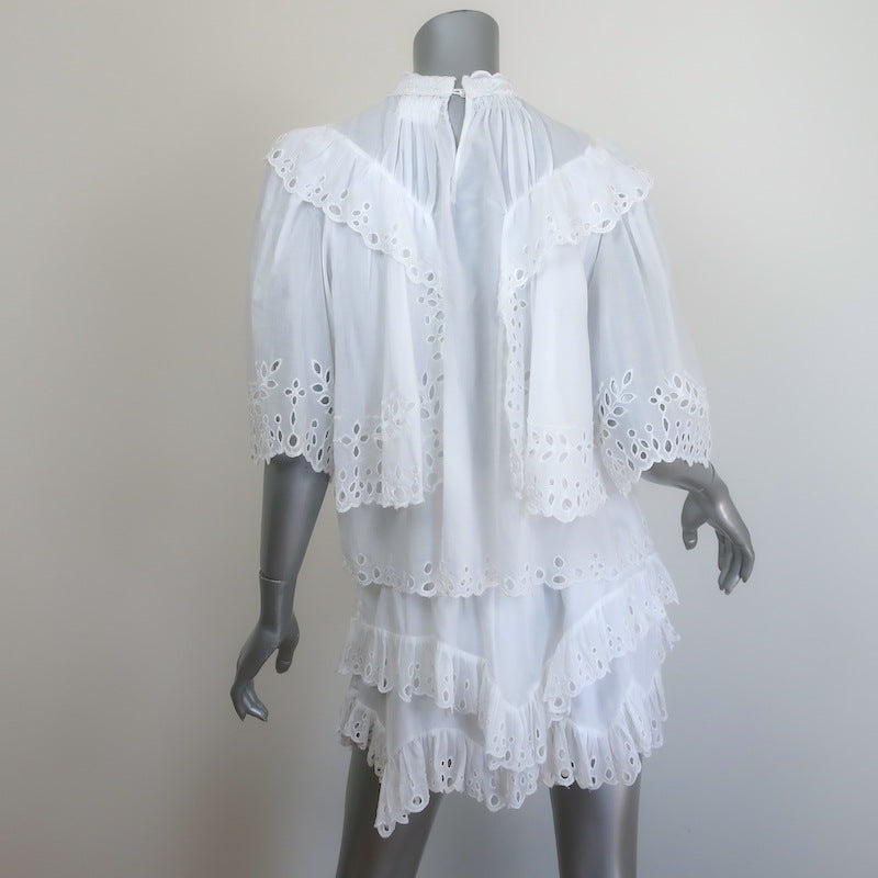 Isabel Marant Etoile Ruffled Eyelet-Embroidered Top &amp; Shorts Set White Size 40