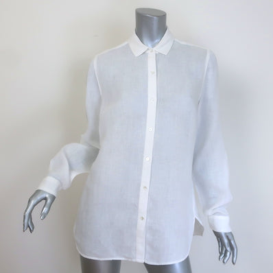 J.McLaughlin Britt Linen Button Down Shirt White Size Small