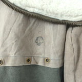 Greg Lauren Nomad Shearling-Hood Coat Beige Military Canvas & Gray Wool Size 3