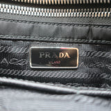 Prada Quilted Tessuto Nylon Impuntu Chain Strap Tote Black Large Shoulder Bag
