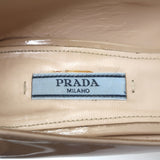Prada Peep Toe Pumps Nude Patent Leather Size 39.5