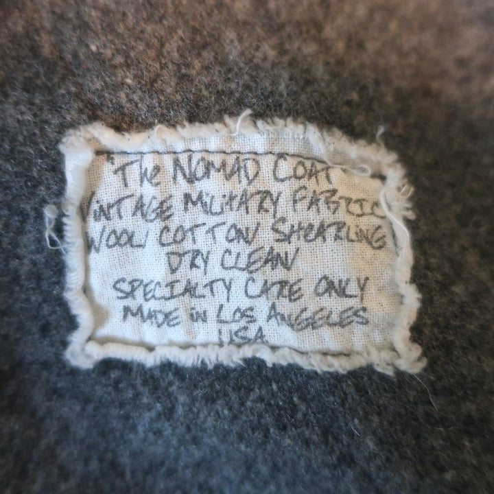 Greg Lauren Nomad Shearling-Hood Coat Beige Military Canvas &amp; Gray Wool Size 3