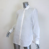 J.McLaughlin Britt Linen Button Down Shirt White Size Small