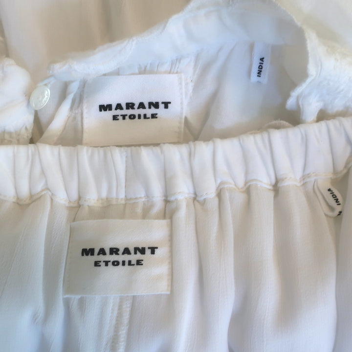 Isabel Marant Etoile Ruffled Eyelet-Embroidered Top &amp; Shorts Set White Size 40