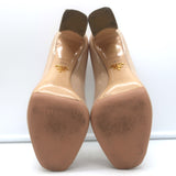 Prada Peep Toe Pumps Nude Patent Leather Size 39.5