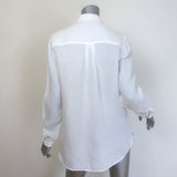 J.McLaughlin Britt Linen Button Down Shirt White Size Small