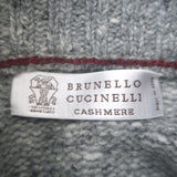 Brunello Cucinelli Colorblock Zip-Up Cardigan Gray Wool-Cashmere Size 46