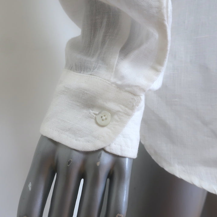 J.McLaughlin Britt Linen Button Down Shirt White Size Small
