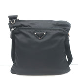 Prada Tessuto Nylon Front Pocket Flat Crossbody Bag Black