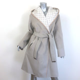 Louis Vuitton Reversible Signature Hooded Wrap Coat Taupe/Gray Monogram Size 36