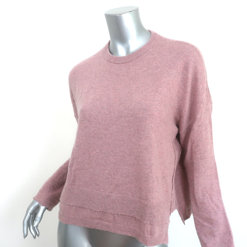 Inhabit Cashmere Layered-Hem Sweater Dusty Rose Size Small Crewneck Pullover