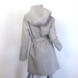 Louis Vuitton Reversible Signature Hooded Wrap Coat Taupe/Gray Monogram Size 36