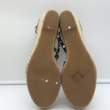 Valentino Rockstud Double Espadrille Wedges Black Grained Leather Size 41