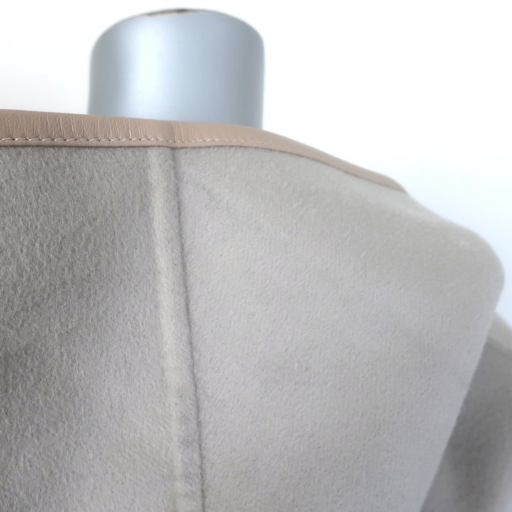 Louis Vuitton Reversible Signature Hooded Wrap Coat Taupe/Gray Monogram Size 36
