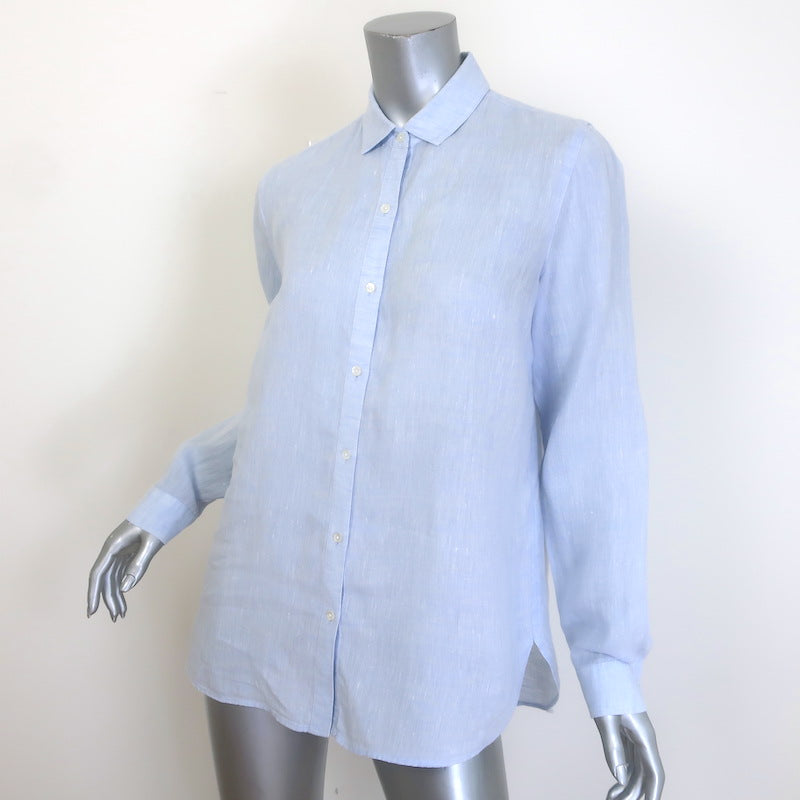 J.McLaughlin Britt Linen Button Down Shirt Sky Blue Size Small