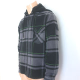 Off-White c/o Virgil Abloh Impressionism Flannel Plaid Jacket Gray Size Medium