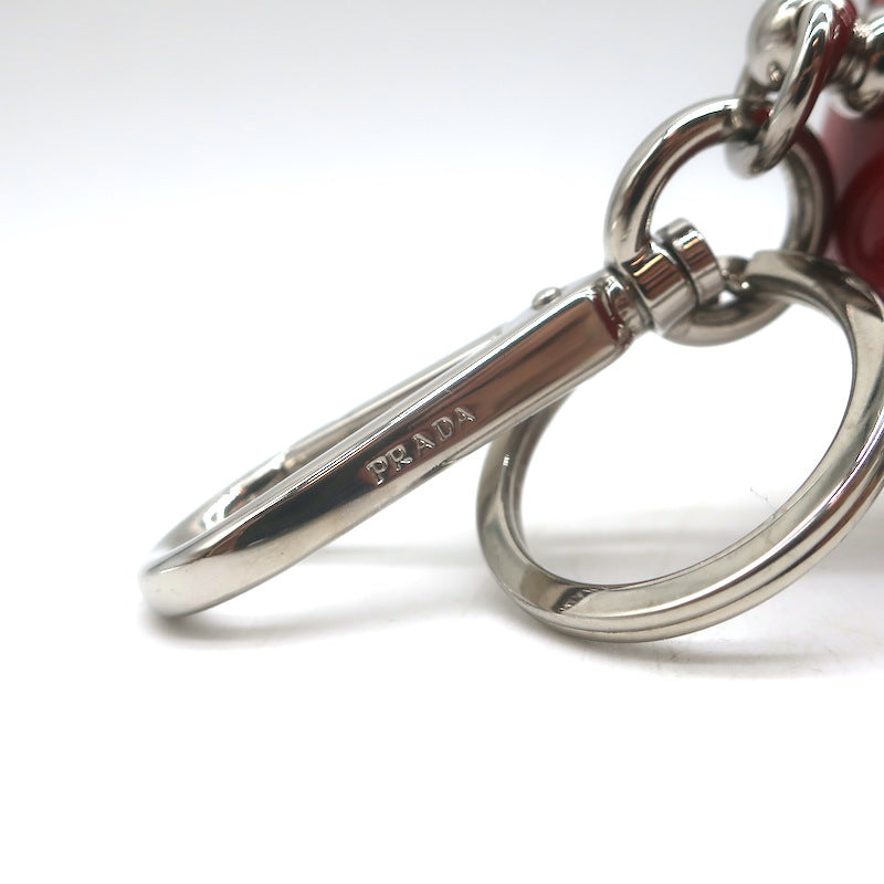 Prada Robot Keychain Bag Charm Yellow Saffiano Leather