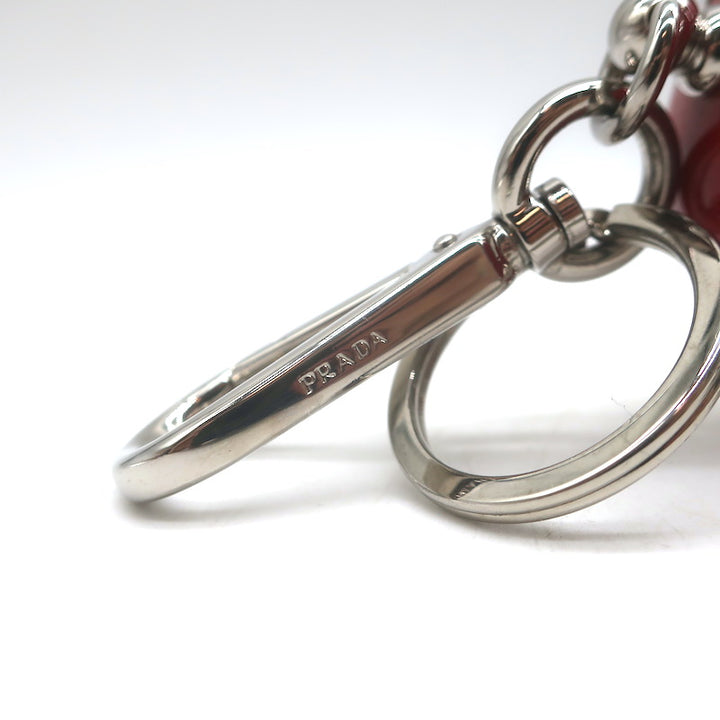 Prada Robot Keychain Bag Charm Yellow Saffiano Leather