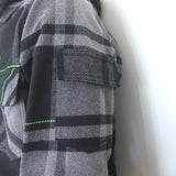 Off-White c/o Virgil Abloh Impressionism Flannel Plaid Jacket Gray Size Medium