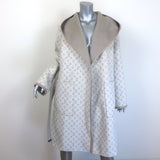 Louis Vuitton Reversible Signature Hooded Wrap Coat Taupe/Gray Monogram Size 36