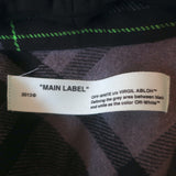 Off-White c/o Virgil Abloh Impressionism Flannel Plaid Jacket Gray Size Medium