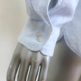 J.McLaughlin Britt Linen Button Down Shirt Sky Blue Size Small