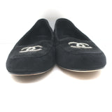 Chanel 17P Chain CC Loafers Black Suede Size 42 Slip-On Flats