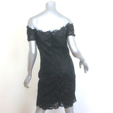 ML Monique Lhuillier Off the Shoulder Lace Dress Black Size 6