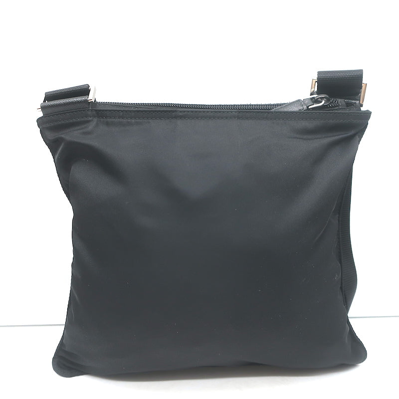 Prada Tessuto Nylon Front Pocket Flat Crossbody Bag Black