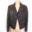 Polo Ralph Lauren Leather Lace Up-Side Moto Jacket Dark Brown Size Medium