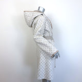 Louis Vuitton Reversible Signature Hooded Wrap Coat Taupe/Gray Monogram Size 36