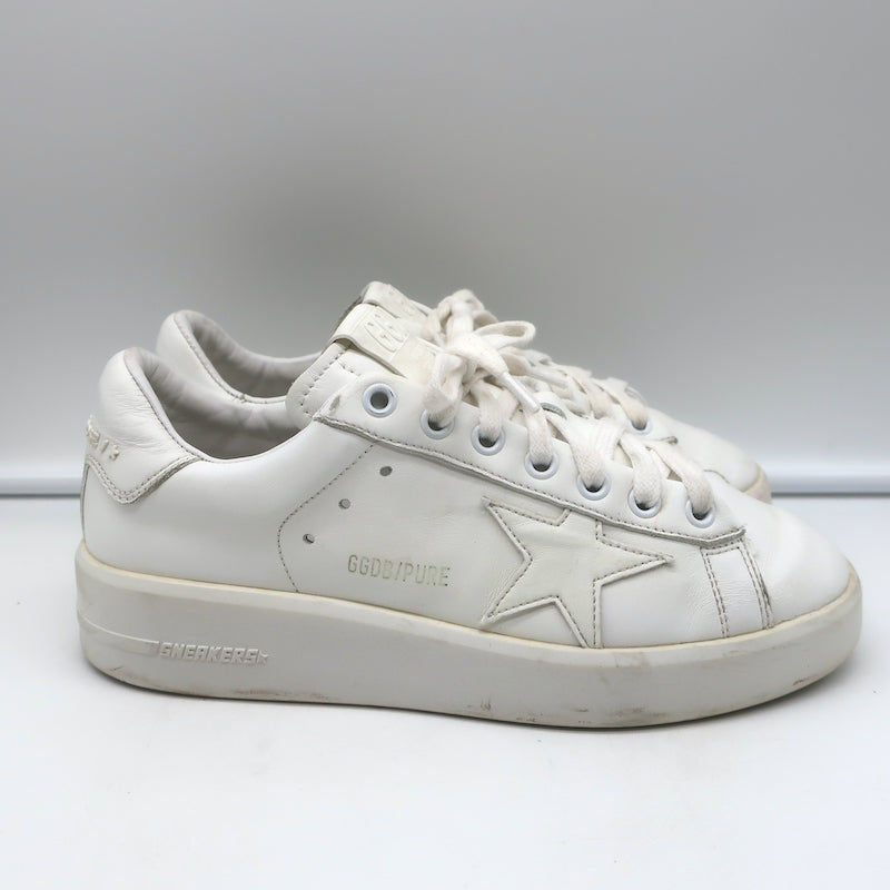 Golden Goose Pure Star Low Top Sneakers White Leather Size 35 – Celebrity  Owned