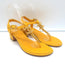 Chanel CC Chain Link T-Strap Sandals Yellow Quilted Leather Size 36
