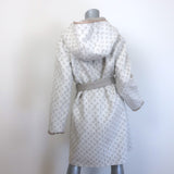 Louis Vuitton Reversible Signature Hooded Wrap Coat Taupe/Gray Monogram Size 36