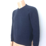 Brunello Cucinelli Ribbed Cashmere Crewneck Sweater Navy Size 48