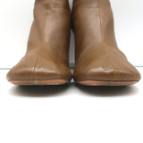 Celine Glove Booties Brown Stretch Leather Size 41 High Heel Ankle Boots