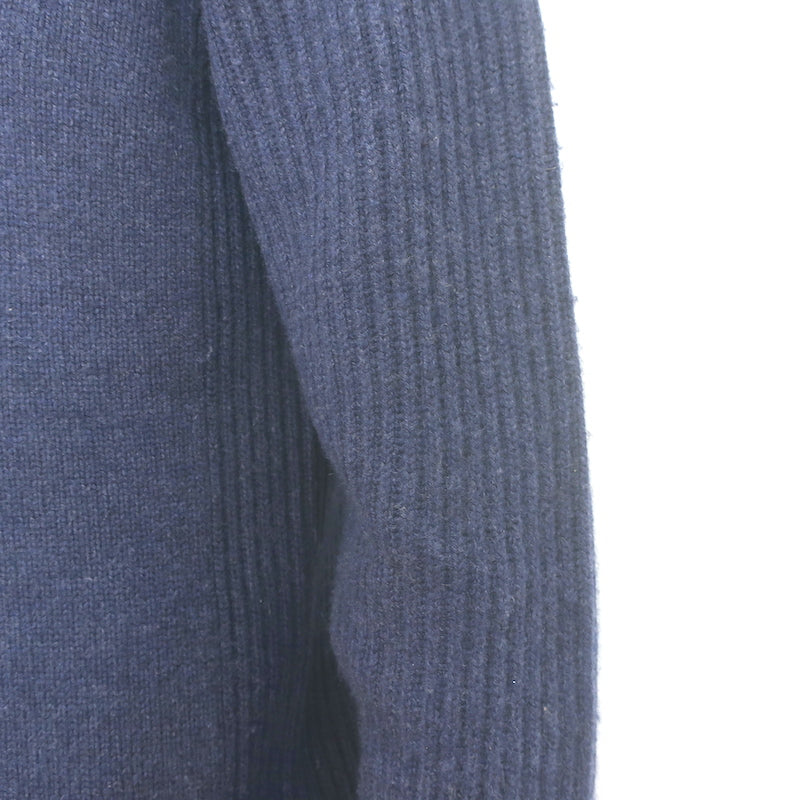 Brunello Cucinelli Ribbed Cashmere Crewneck Sweater Navy Size 48