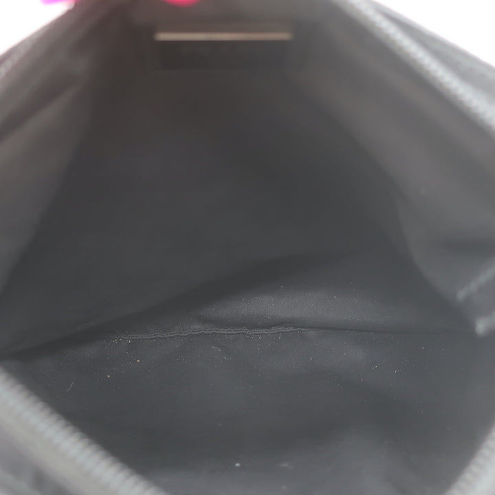 Prada Tessuto Nylon Front Pocket Flat Crossbody Bag Black