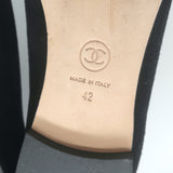 Chanel 17P Chain CC Loafers Black Suede Size 42 Slip-On Flats